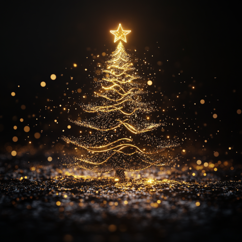 A vibrant Christmas tree with natural lighting