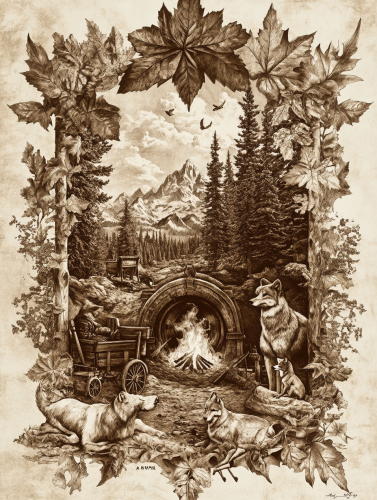 A vintage mining company poster with Yggdrassil backdrop. A vintage mining company poster with Yggdrassil backdrop.