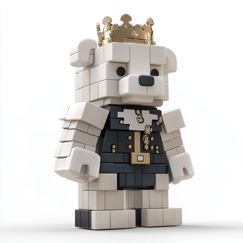 A white husky king in uniform and crown