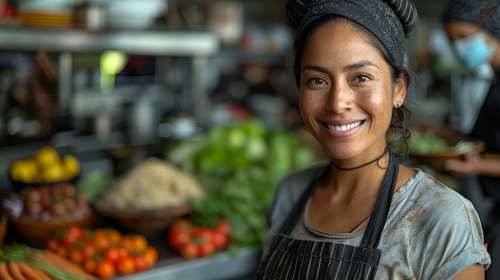 Salvadorian chef in kitchen