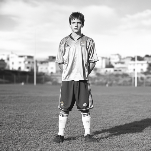 A young Lionel Messi plays for FC Barcelona