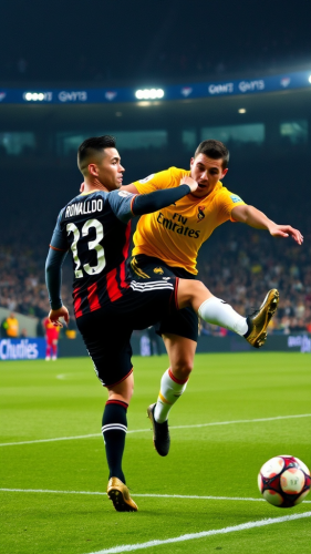 AI shows speed slapping Cristiano Ronaldo.