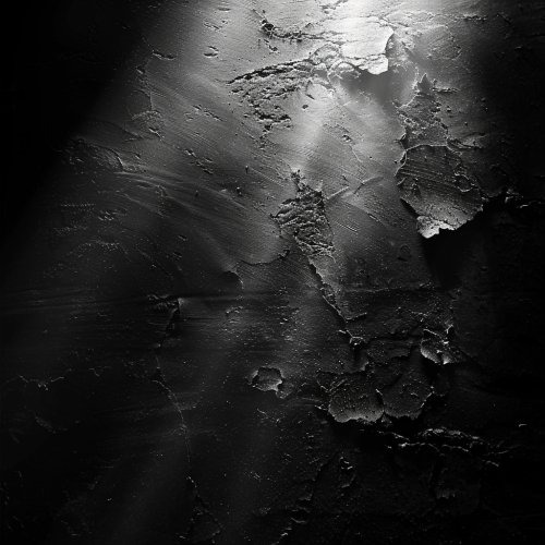 Abstract dark gradient with film grain texture, black background