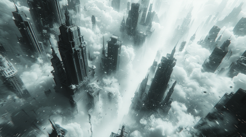 Abstract dream scene with distorted objects, fantasy vibes.