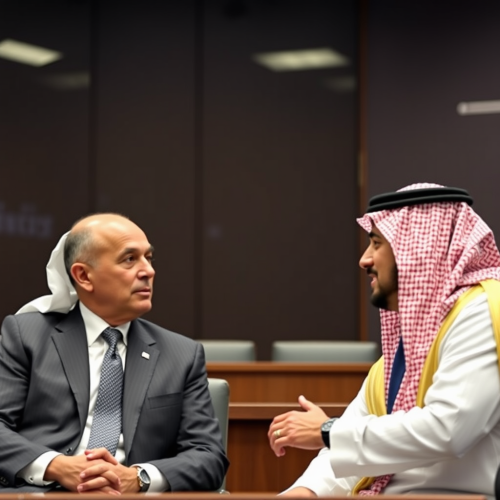 Akbar Al Baker and Guillaume Faury in Courtroom