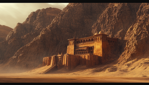 An Ancient Temple in a Dark, Haunted Landscape