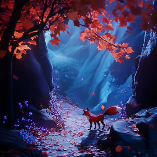An Autumn Adventure with Neon Foxes on Trail