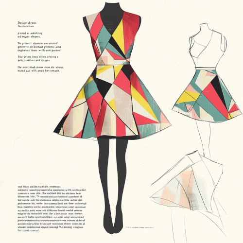 An Elegant Dress with Geometric and Organic Patterns