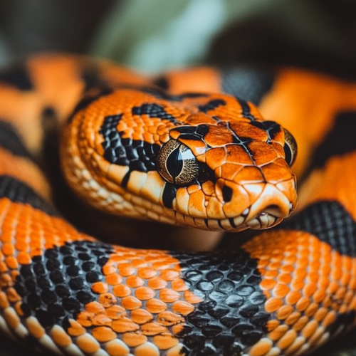 An Elegant Orange Snake Slithering with Intensity
