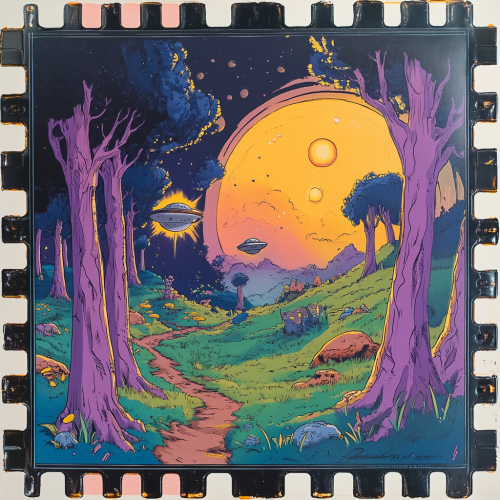 An Enchanting Alien Landscape with Vibrant Colors