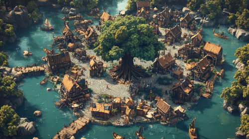 An ancient oak tree in an Anglo-Saxon village