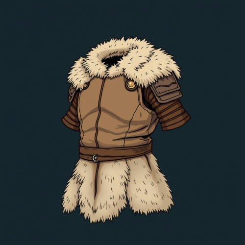 An armor shirt made of hide and furs
