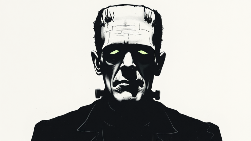 An eerie image of Frankenstein's monster in ink. An eerie image of Frankenstein's monster in ink.