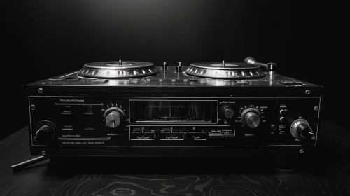 Analog Drum Machine Like Classic Compressor on Black Background