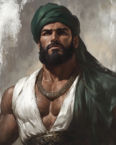 Ancient Islamic warrior in traditional robes and turban - AR 4:5 Ancient Islamic warrior in traditional robes and turban - AR 4:5