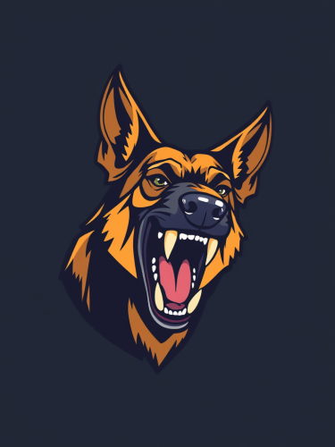 Angry Belgian Malinois Head Vector Logo