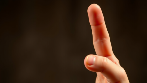 Animation of a Middle Finger Gesture