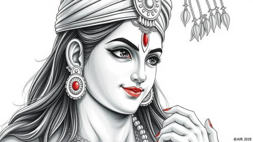 Anime Style Lord Krishna Pencil Sketch Designs