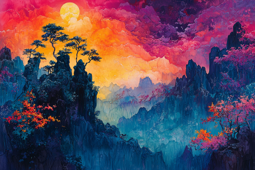 Anime artists painting on canvas with vibrant colors. Anime artists painting on canvas with vibrant colors.