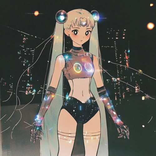 Anime magical girl inspired by Cybertron Transformers universe.