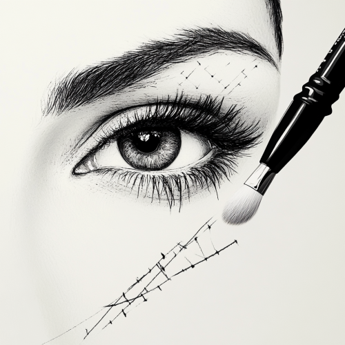 Applying Serum Brush in Artistic Eyelid Makeup Video