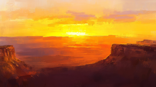 Arizona landscape sunrise with moody cinematic lighting.