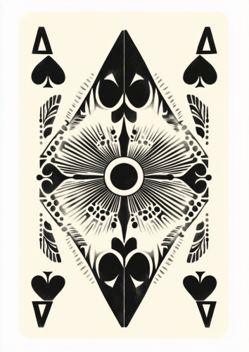 Art Deco Ace playing card in black & white