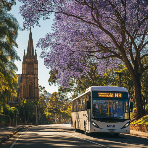 Australian city bus takes passengers to NAR destination