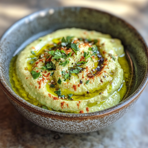 Avocado cream with koriander and lime in bowl