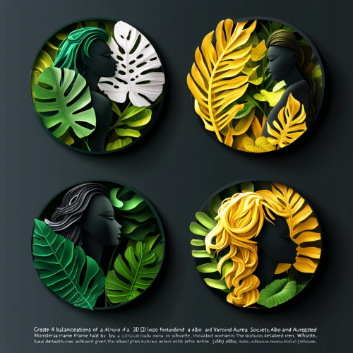Balanced variations of Monstera Albo and Aurea logo.