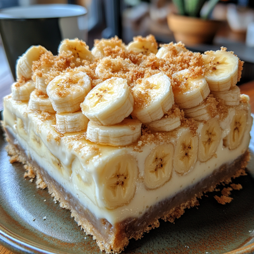 Banana Pudding Cheesecake Delight: Macro shot, iPhone photo