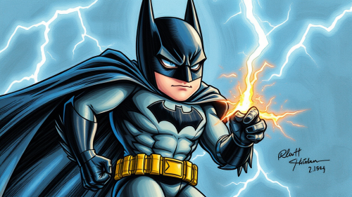 Batman Lighting a Cigarette: Child's Drawing
