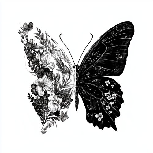 Beautiful Butterfly Wing Becomes Flower Garden