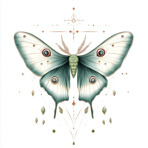 Beautiful Luna Moth Tarot Card Illustration in HD