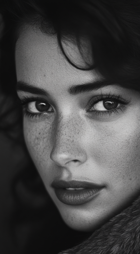 Beautiful Woman Poses for Realistic 1970s Photo