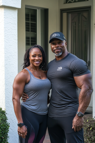 Beautiful Fit Black couple smiling