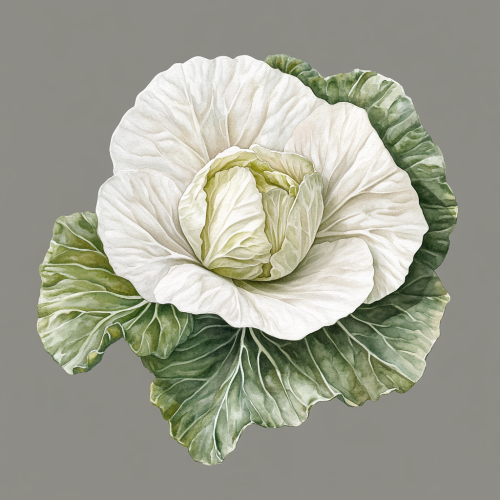 Beautiful watercolor illustration of cabbage with spring touch Beautiful watercolor illustration of cabbage with spring touch