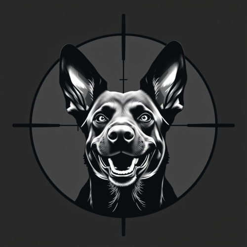Belgian Malinois Smirking in Bullseye Logo