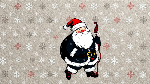 Black Santa Christmas Wrapping Paper Design