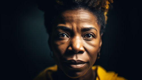 Black Woman's Portrait with Bright Yellow Background