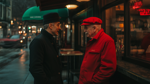 Black and Red Men in New York Restaurant