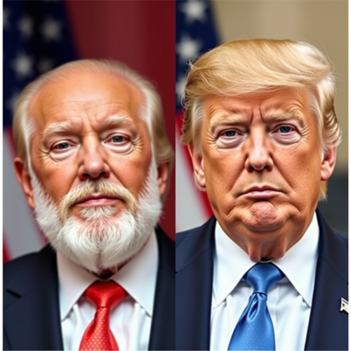 Blend Modi and Trump's faces to create new face.