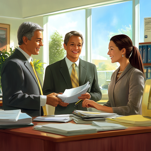 Bookkeepers working together in a professional office