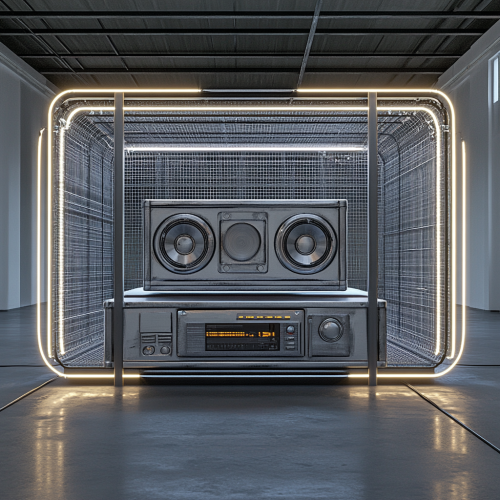Boombox-inspired Open Space Studio Installation Design