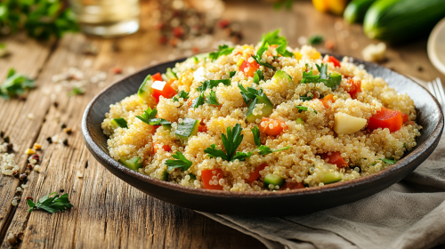 Bowl of Buddha: Quinoa, roasted veggies, chickpeas