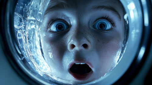 Boy Watches Washing Machine Spin, Gets Dizzy.