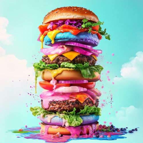 Bright Burgers: Taste the Rainbow in Every Bite