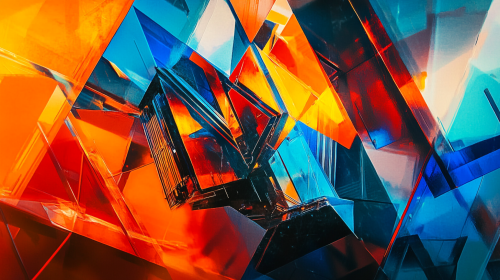 Bright Cubist Image of Power Transformer Energy