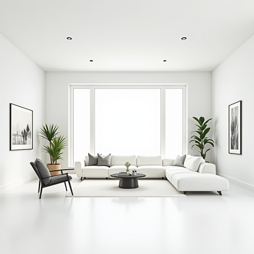 Bright modern home with open windows and elegant design.