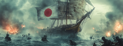 British soldiers rescued at sea by Japanese ship